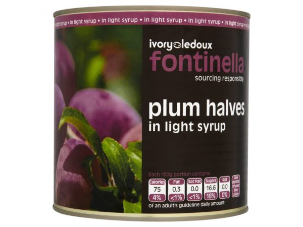 6X3KG PLUM HALVES IN SYRUP