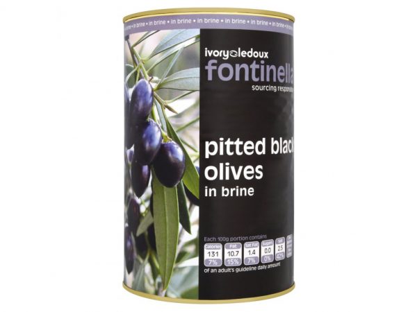 3x4.25kg  BLACK PITTED OLIVES