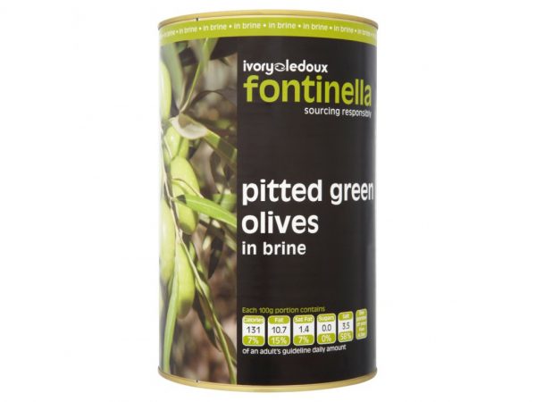 3X4.25KG GREEN PITTED OLIVES