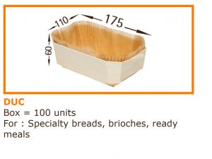 100 PCS PANIBOIS DUC 110X175X60H MM