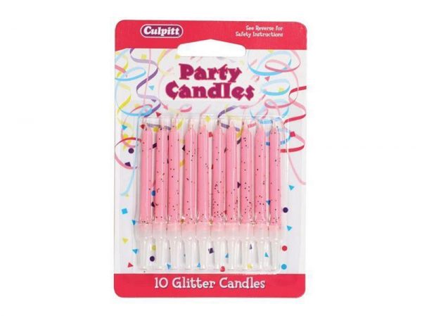 CANDLE GLITTER PINK