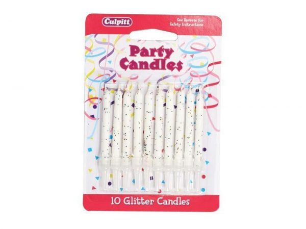 CANDLE GLITTER WHITE