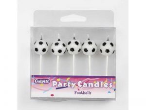 CANDLE FOOTBALLS ON PICKS  5PCS DP662