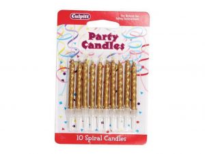 CANDLE SPIRAL GOLD 24x10 PCS    DP651
