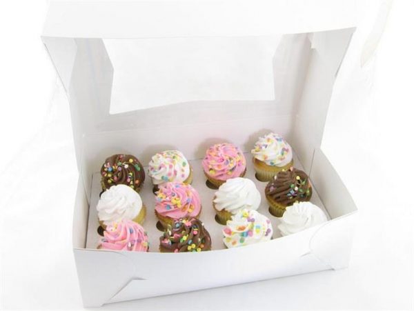 12 CUPCAKE BOX + INSERT 25PCS 13X9.5X3" (WINDOW) **19A-212**