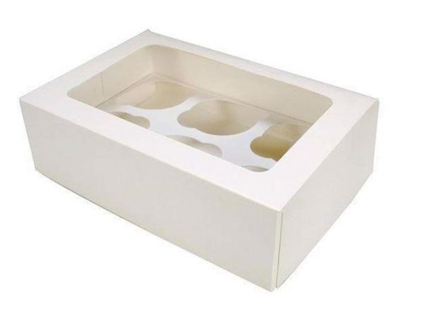 6 CUPCAKE BOX + INSERT 25PCS 10X6.5X3" (WINDOW)