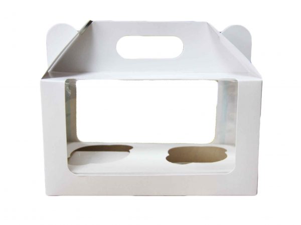 2 CUPCAKE PLAIN BOX+INSERT (WINDOW) WITH HANDLE (100 PCS)