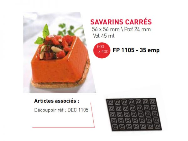 FLEXIPAN® ORIGINE – 35 SQUARE SAVARINS (56X56MM) FP 1105