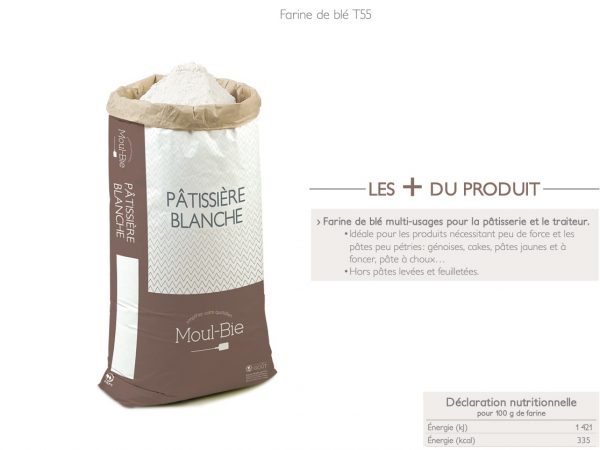 25KG MOUL-BIE BLANCHE T55 FRENCH FLOUR