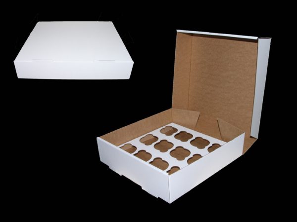 25 PCS CUPCAKE BOXES WITH INSERT FOR 12 PCS 11.5x12"