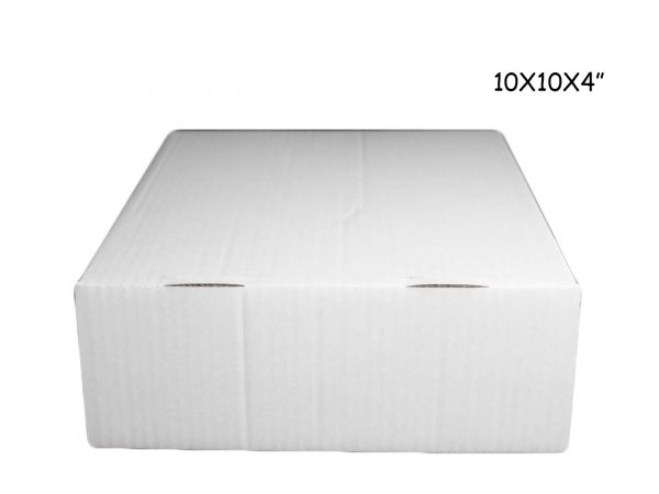 50 PCS 10x10x4" OUTFOLDING CORRUGATED CAKE BOX (DC055)