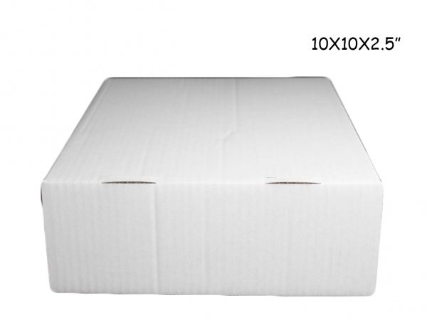 50 PCS 10x10x2.5" B FLUTE CAKE BOX