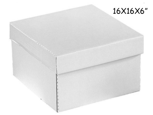 WEDDING CAKE BOX CORRUGATED 16X16X6"