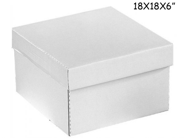 WEDDING CAKE BOX CORRUGATED 18X18X6"