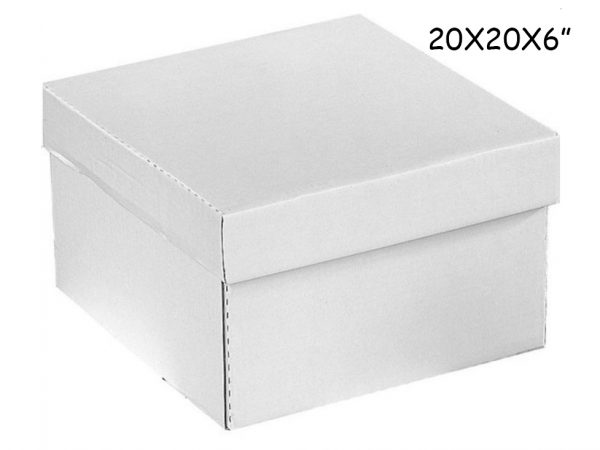 WEDDING CAKE BOX CORRUGATED 20X20X6"