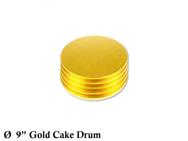 9" CAKE DRUMS ROUND GOLD  5PCS