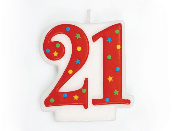 CANDLE-NUMERAL 0 (21) RED