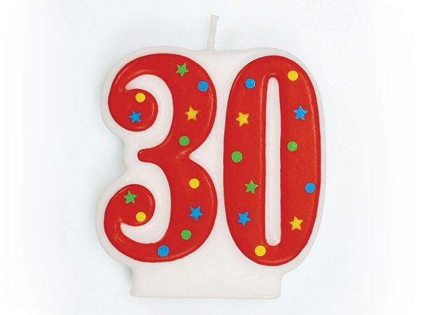 CANDLE-NUMERAL 0 (30) RED