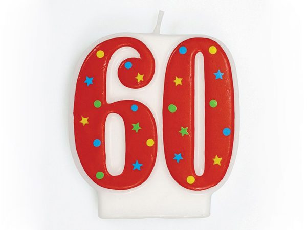 CANDLE-NUMERAL 0 (60) RED