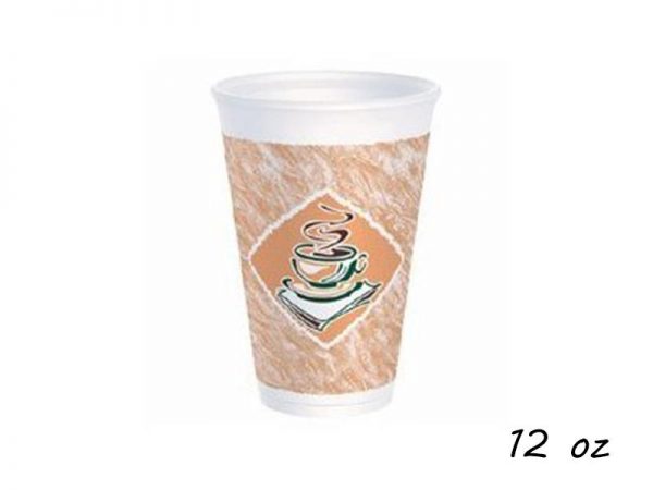 1000 PCS POLYS.CAFE CUPS G PRINT  12 OZ