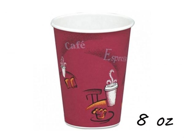 SOLO - 1000 PCS BISTRO PAPER CUP HOT 8oz