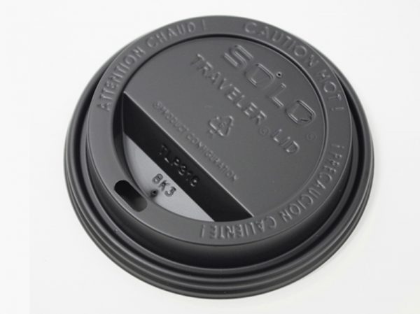 PLASTIC LID BLACK [8 oz] - SOLO