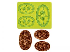 FLEURS ROSACES 3 PCS 55X35+40X25