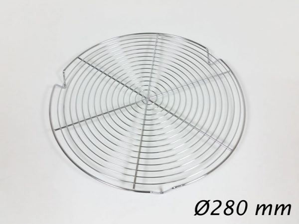 ROUND CHROMED STEEL GRATE WITH 3 FEET 280MM