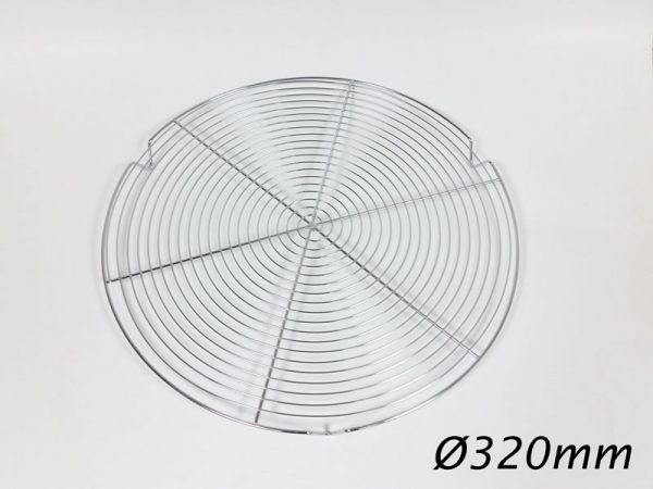 ROUND CHROMED STEEL GRATE WITH 3 FEET 320 MM