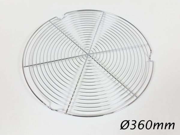 ROUND CHROMED STEEL GRATE WITH 3 FEET 360 MM