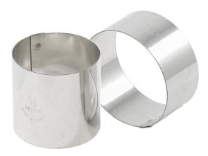 4 PCS MOUSSE RING STAINLESS STEEL 75MM X 50MM H (MAT375356)
