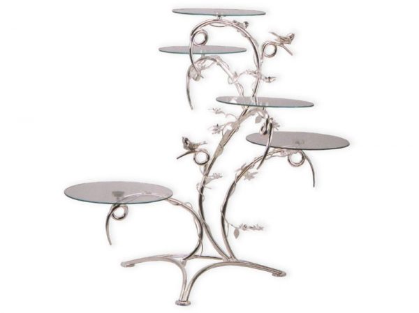 SILVER 5 LAYERS CAKE STAND