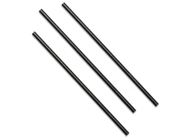 STRAIGHT JUMBO STRAW PAPER (200x6mm/8") BLACK