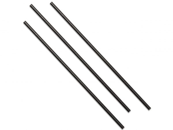 STRAIGHT BOTTLE STRAW PAPER (267x6mm/10.5") BLACK