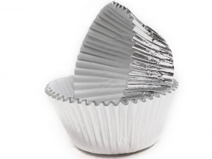 375 PCS SILVER FOIL CUPCAKE 51X38MM
