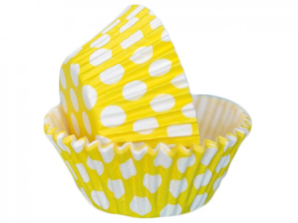 YELLOW POLKA CUPCAKE 51X38MM