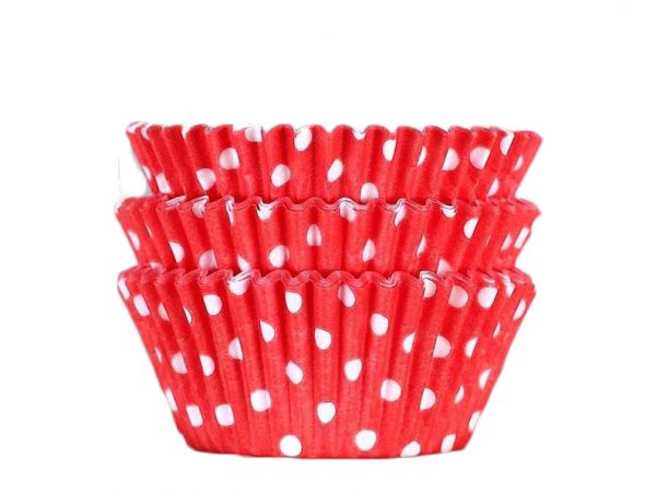 RED POLKA CUPCAKE 51X38MM