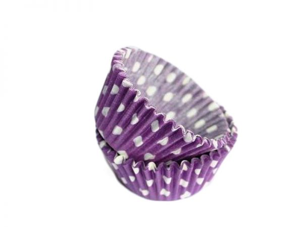 PURPLE POLKA CUPCAKE 51X38MM