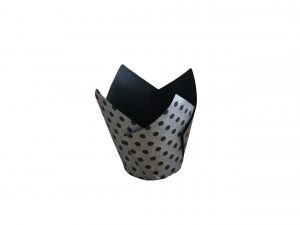 200 PCS SILVER WITH BLACK SPOTS MUFFIN WRAP 165MMM