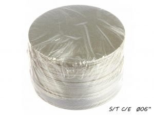 100 PCS *ROUND* S/T C/E  SILVER BOARD 6"