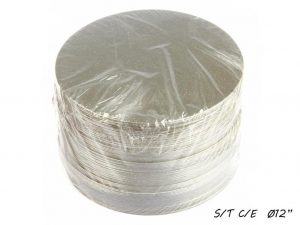 100 PCS *ROUND* S/T C/E  SILVER BOARD 12"