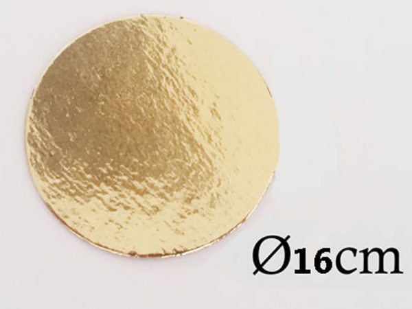 ROUND GOLD CARD BOARD 16 CM