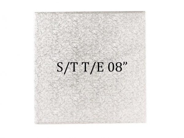 8" S/T T/E SILVER SQUARE  25 PCS