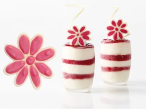 100 PCS FLOWER PINK & WHITE 4.5 CM