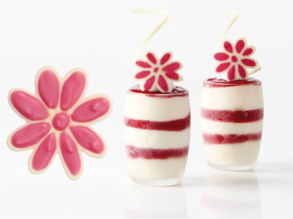 100 PCS FLOWER PINK & WHITE 4.5 CM
