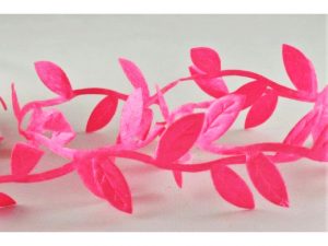 FUSCHIA COLOURED LEAF GARLAND DECORATION 38 MM X 10 MTS