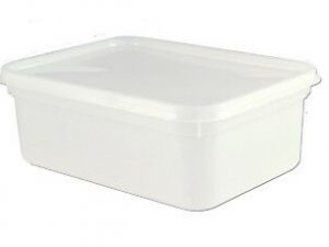 2 LTR RECTANGULAR NATURAL ICE CREAM CONTAINER + LID