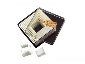 PASTRY CUTTERS - 9 FLUTED SQUARES 18 TO 95MM