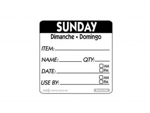 Sunday Trilingual Day Of The Week 2206R