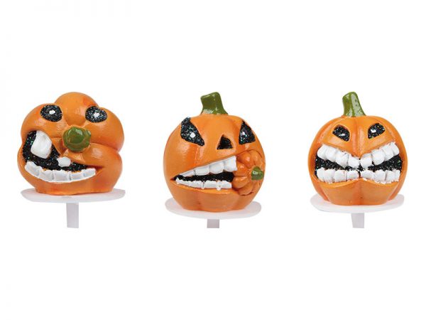 32 PCS HALLOWEEN FIGURINES PUMPKINS PLASTIC 3.5CM   LEMAN